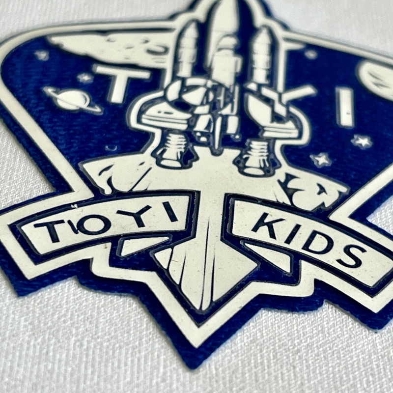 Space-themed Triangular Silicone Badges Sew On Iron Patches for Children's Wear