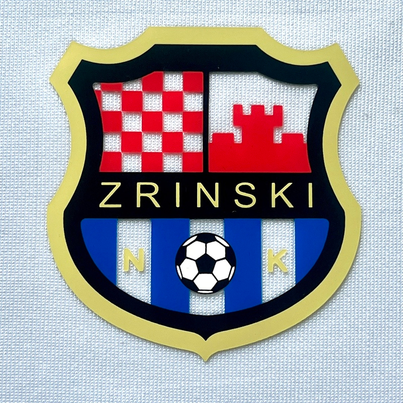 3D Soccer-themed Shield Silicone Sew On Iron Patches for Sportswear Uniforms