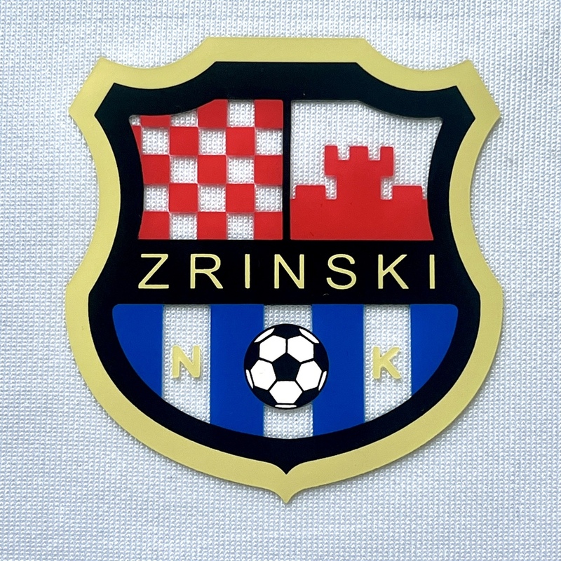3D Soccer-themed Shield Silicone Sew On Iron Patches for Sportswear Uniforms