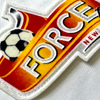 3D Red And Orange Gradient Flock And Tatami Fabric Sports Badges Iron On Sew On Club Patches for Garments Sportswear Teamwear