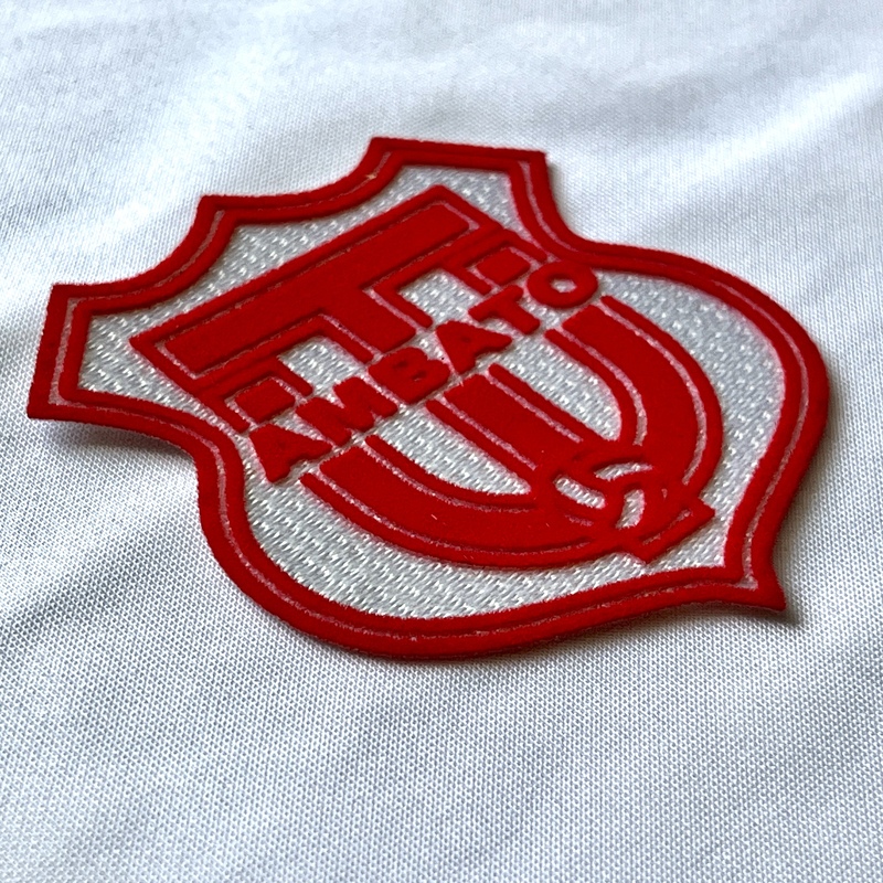 Football Red Flock And Tatami Fabric Patches for Baseball Jacket Logo