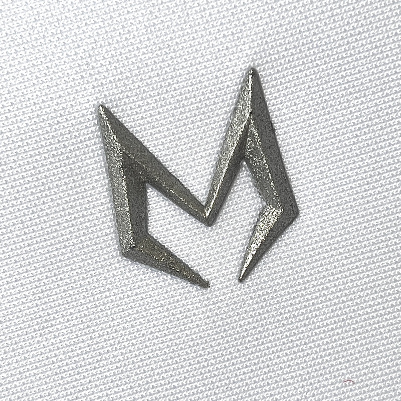 3D Silver Solid-color Raised Silicone Patch for Brand Logo