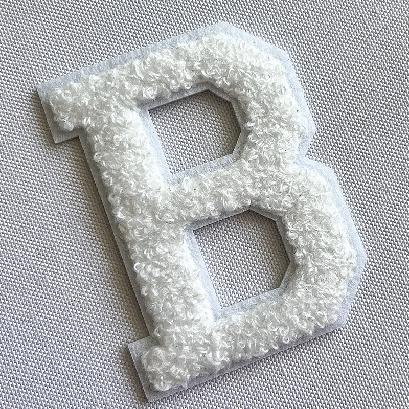 White Letter Design Embroidery Patch for Hat Logo
