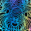 Circular Animal Pattern Rainbow Reflective Heat Transfers for Trendy Clothing