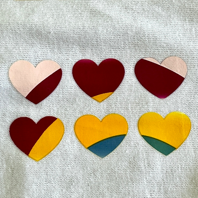 Heart Pattern UV Light Colour Changing Heat Transfers for Fashion Design