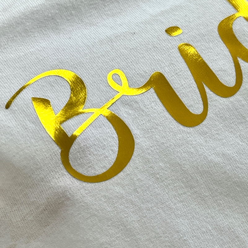 Custom Letter Art Design Metallic Foil Heat Transfers for Casual Wear Decoration