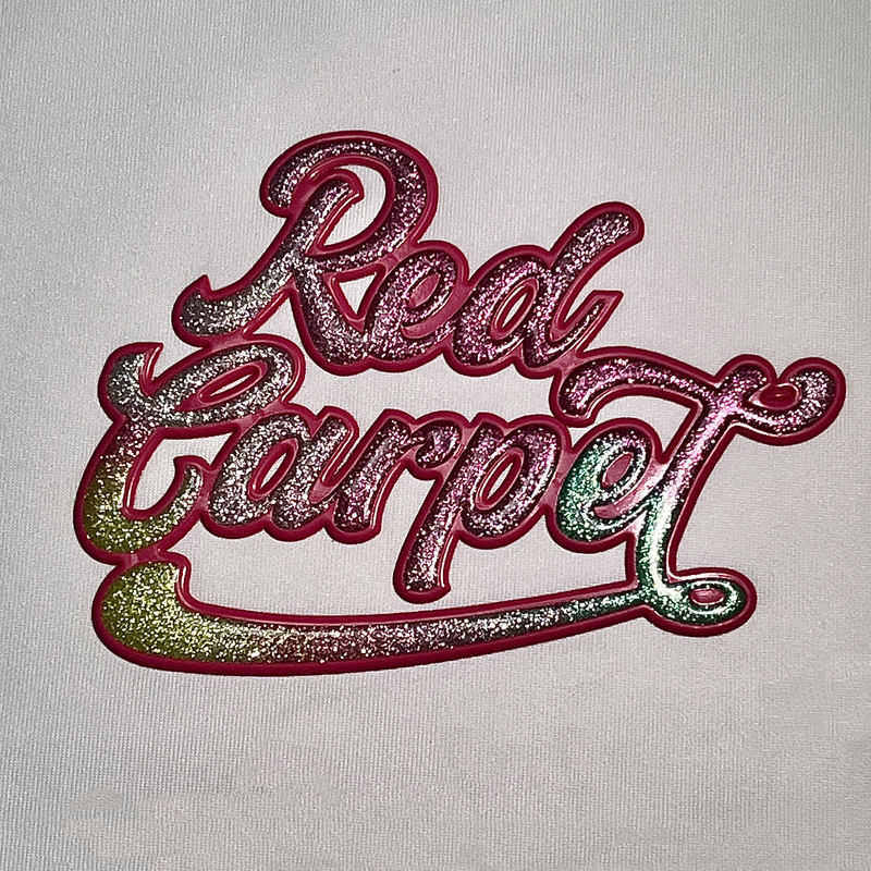 Glitter Heat Transfer TPU Patch for T-shirt Logo