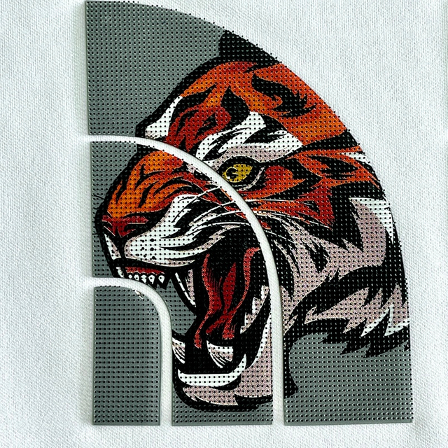 Colored Tiger Pattern Brush Silicone Patches for Casual Wear