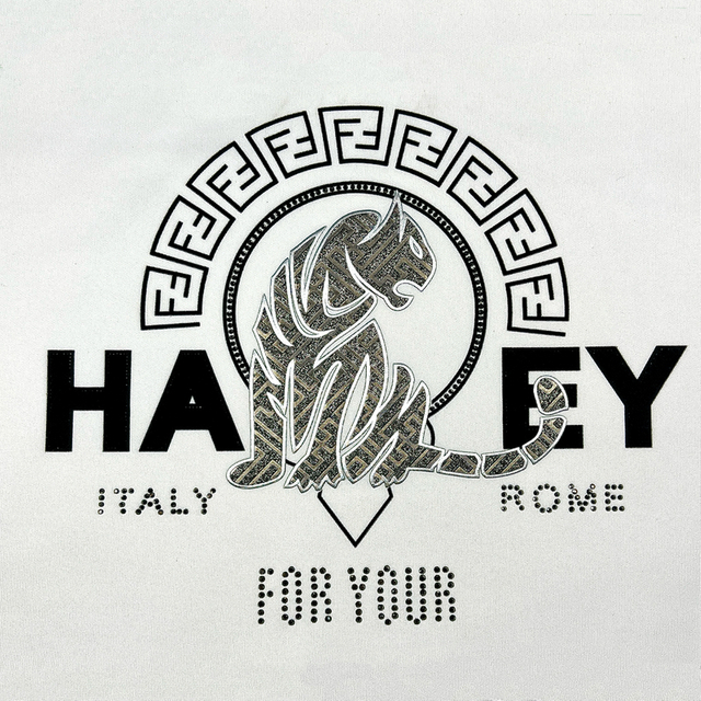 3D Custom High-density Rhinestone Glitter Tiger Heat Transfer for Fashionwear Garment