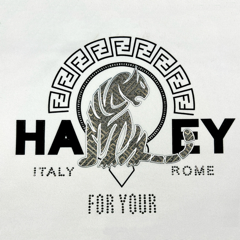 3D Custom High-density Rhinestone Glitter Tiger Heat Transfer for Fashionwear Garment