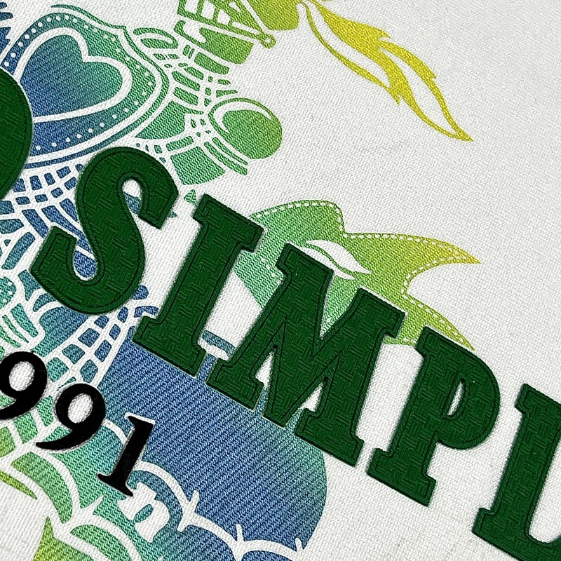 3D High Density Textured Letters with Gradient Golf Logo for Sportswear