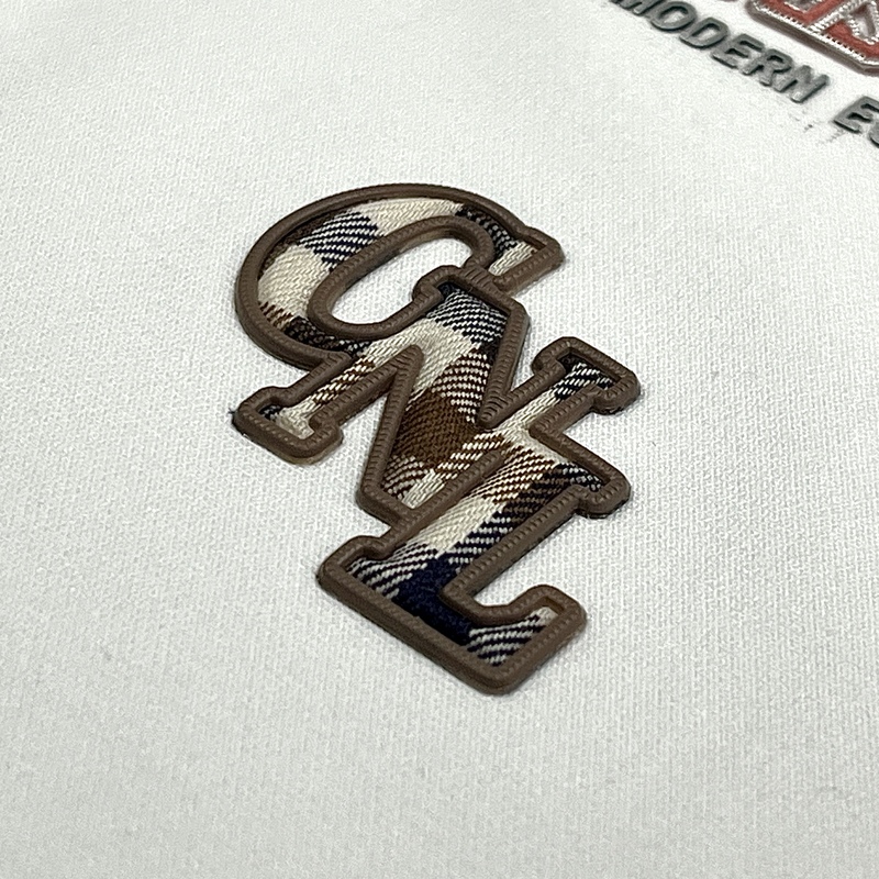 3D High Density Embroidery Textured Letter Logo TPU Iron-on Patch 