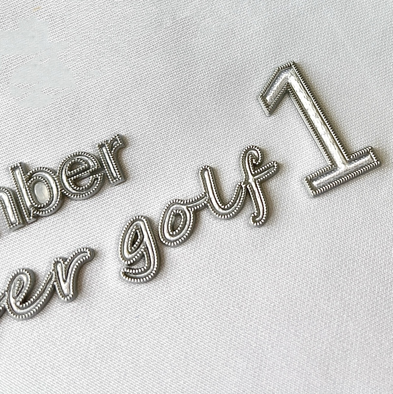 Metallic Silver Textured TPU Patch for Sportswear Logo Decoration