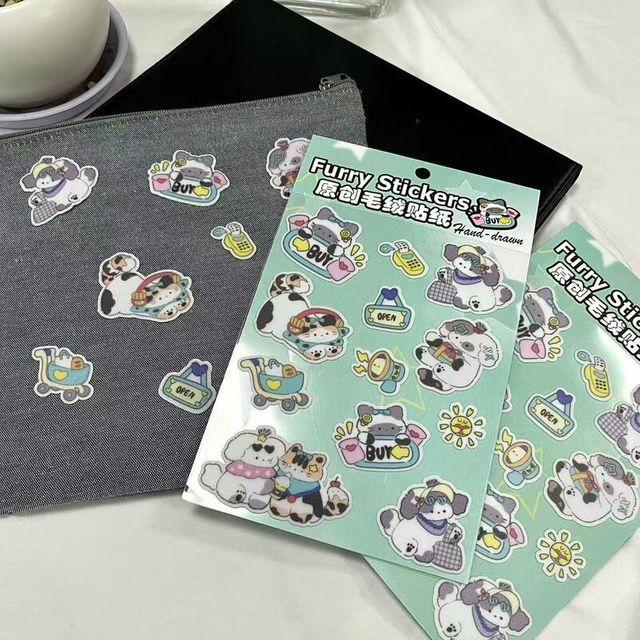 Customized DIY Stick-on Decorative Furry Stickers