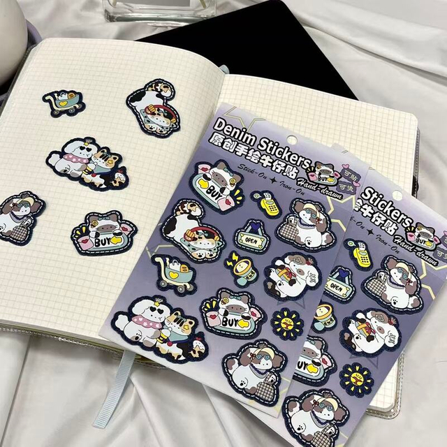 In-stock DIY Iron-on and Stick-on Demin Cartoon Sticker