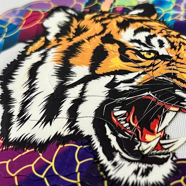 3D Custom Multi-layer Gradient Tiger Heat Transfer for Fashionwear Garment