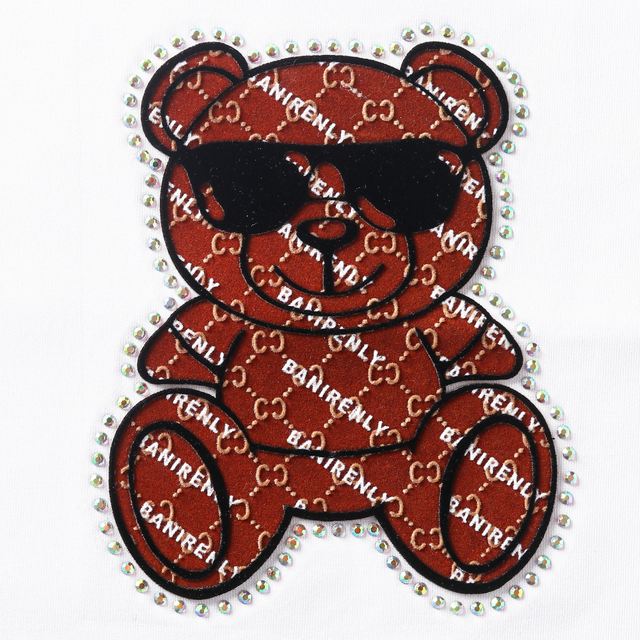 Teddy Bear High Quality Flock Heat Transfer Labels