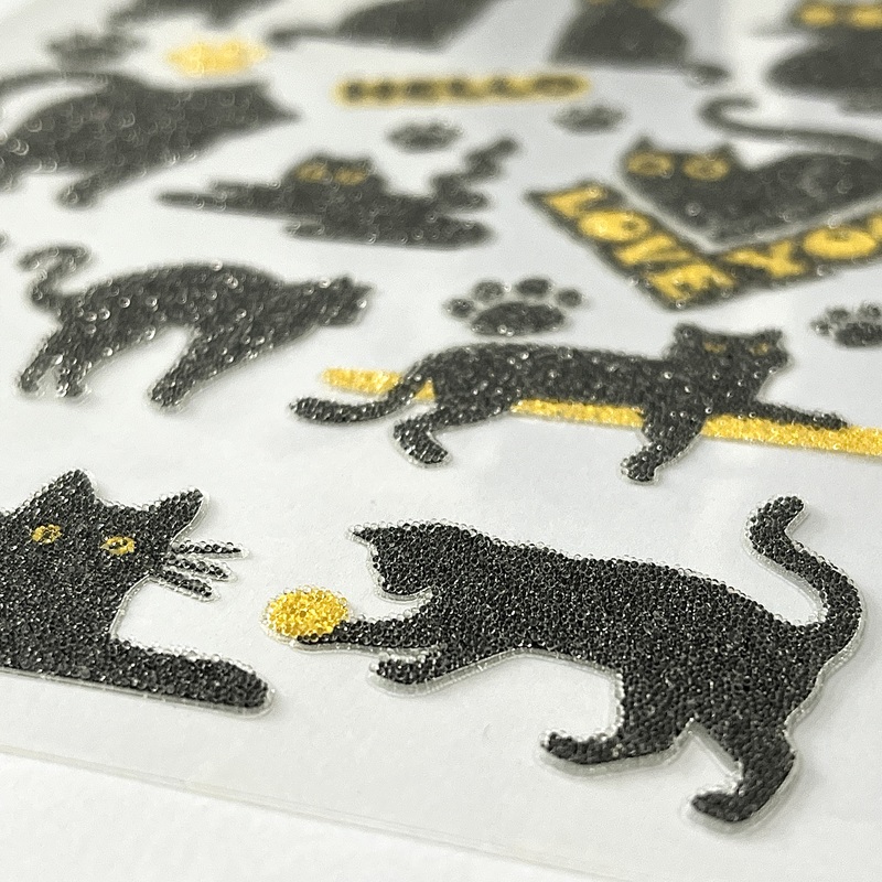 3D In-stock Customizable Adorable Cat Caviar Stickers for DIY Handicrafts