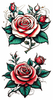 Custom Multicolor Red And White Rose Tattoo Stickers