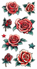 Custom Dark Pink Rose Tattoo Stickers Pattern Design