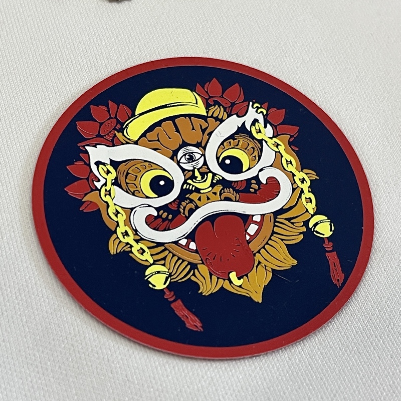 3D Lion Dance Silicone Heat Transfer Patches Logo Iron-on Patches for Sportswear Teamwear Uniform Caps Bags