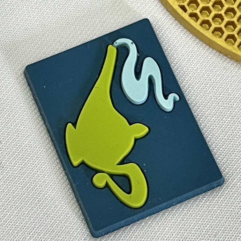 3D Square Teapot Club Rubber Silicone Badges Logo Patches Sports Hot Stamp Patches with Stars for Teamwear Uniform Sportswear