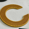 3D Yellow Letter Moulding Silicone Patches Heat Transfer Logo Patches for Fashion Brand Garments Caps Bags