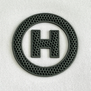 3D Black Circular Letters Rubber Silicone Iron-on Patches Sports Badges for Sportswear Teamwear Uniform