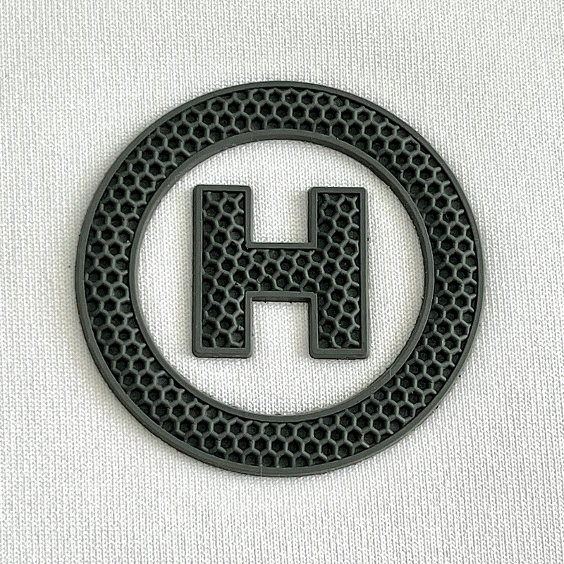 3D Black Circular Letters Rubber Silicone Iron-on Patches Sports Badges for Sportswear Teamwear Uniform