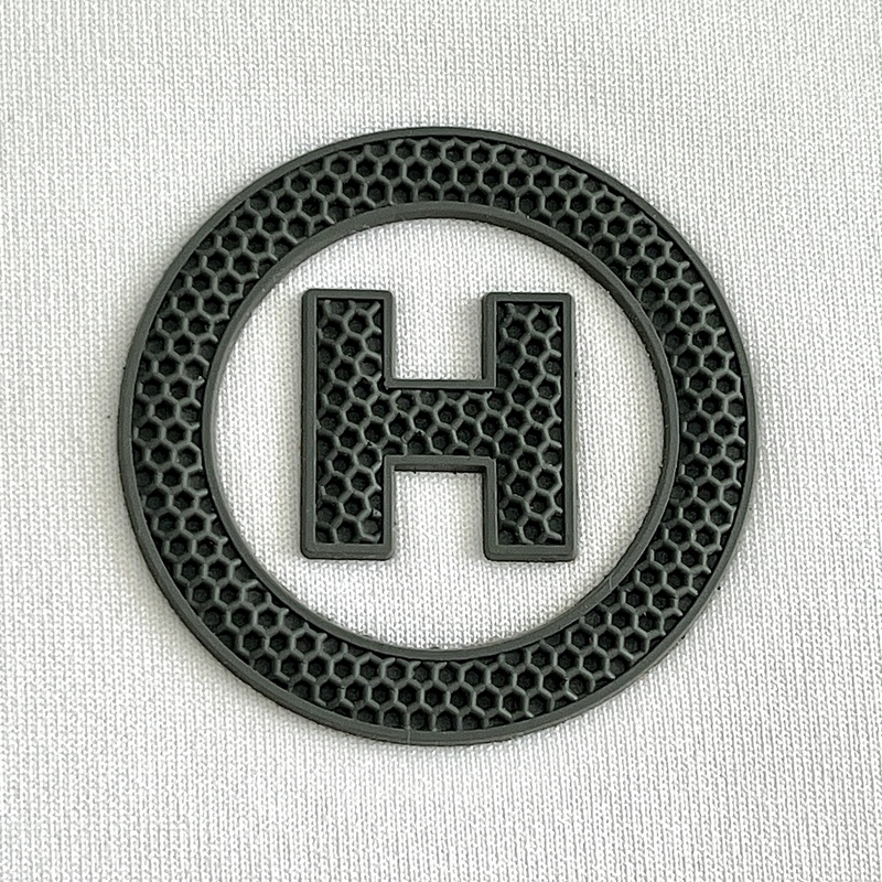 3D Black Circular Letters Rubber Silicone Iron-on Patches Sports Badges for Sportswear Teamwear Uniform