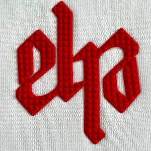 3D Red Letter Combination Rubber Silicone Iron-on Patches for Clothes