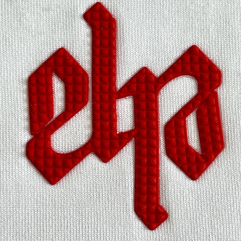 3D Red Letter Combination Rubber Silicone Iron-on Patches for Clothes