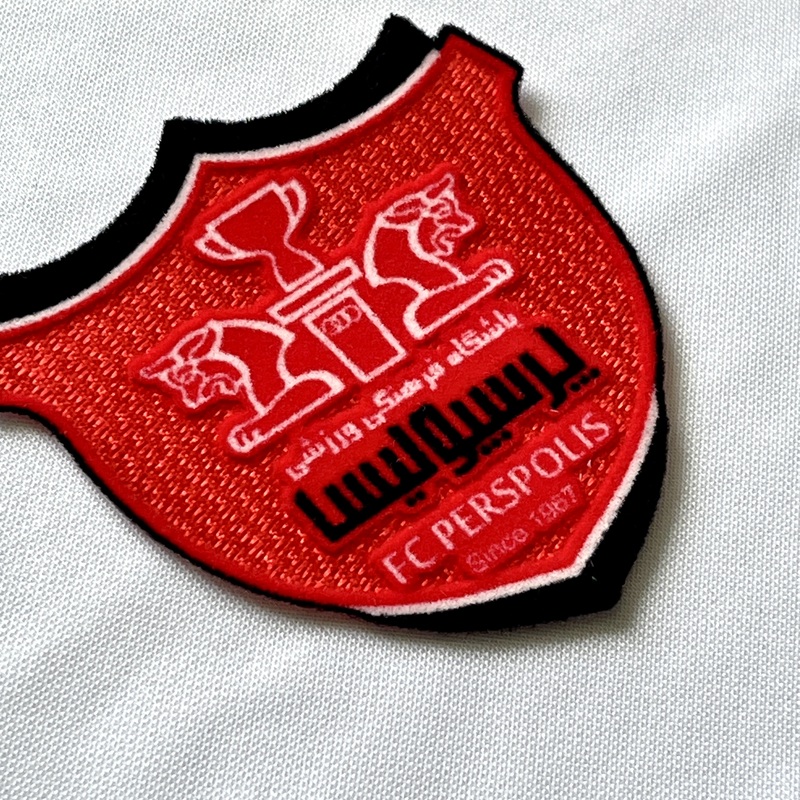 Red Flock And Tatami Fabric Patches Sports Badges Iron On Sew On Patches for Garments Sportswear Uniforms
