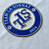3D Blue and White Flock and Tatami Fabric Patches Sports Patches Iron On Sew On Patches for Garments Sportswear Uniforms
