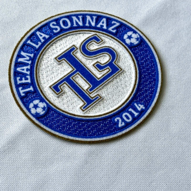 3D Blue and White Flock and Tatami Fabric Patches Sports Patches Iron On Sew On Patches for Garments Sportswear Uniforms