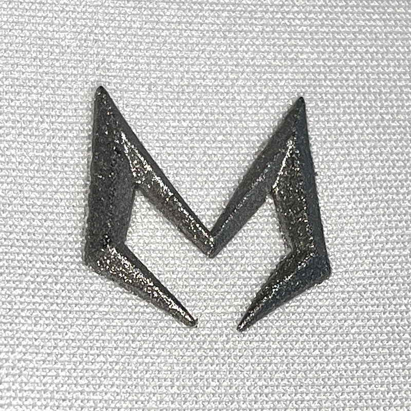 3D Silver Solid-color Raised Silicone Patch for Brand Logo