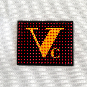 Black And Red Vc Letters Brush Silicone Heat Transfers for Sportswear Matching