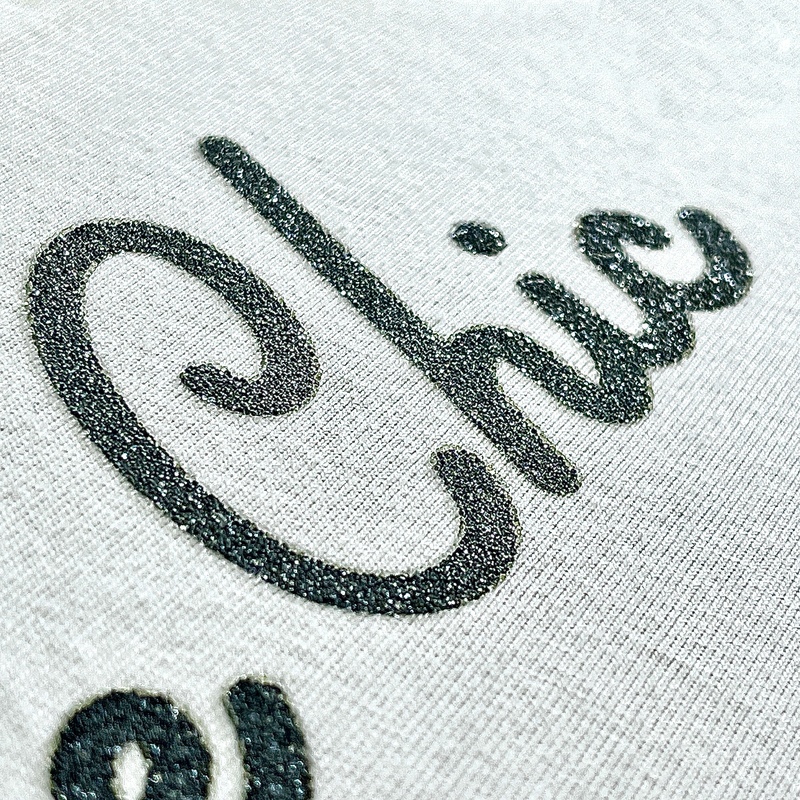 Black Letter Heat Transfer Caviar Logos Iron On Patches for Men's Clothing Design