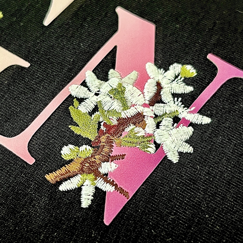Floral Embroideried High Density Letters