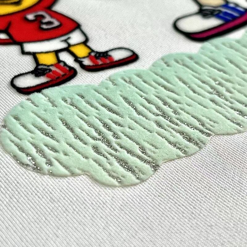  Cartoon Multi-layer Flock with Glitter Heat Transfer Labels
