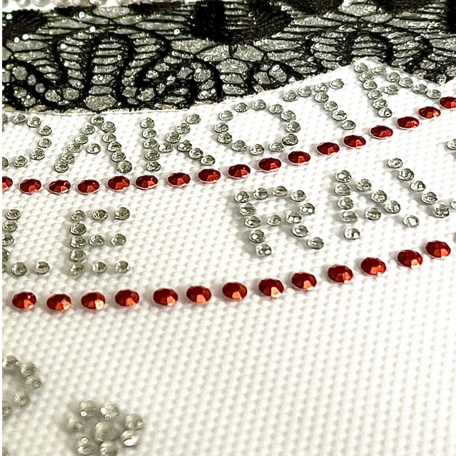 3D Lace Heat Transfers with Rhinestone and Glitter for Fashion Brands