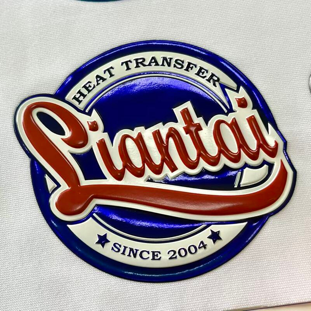 3D Iridescent TPU Heat Press Logo Badge for Activewear