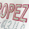 3D Fancy Sparkling Letter Heat Transfer Labels with Rhinestone and Glitter for Fashion Brands