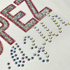 3D Fancy Sparkling Letter Heat Transfer Labels with Rhinestone and Glitter for Fashion Brands