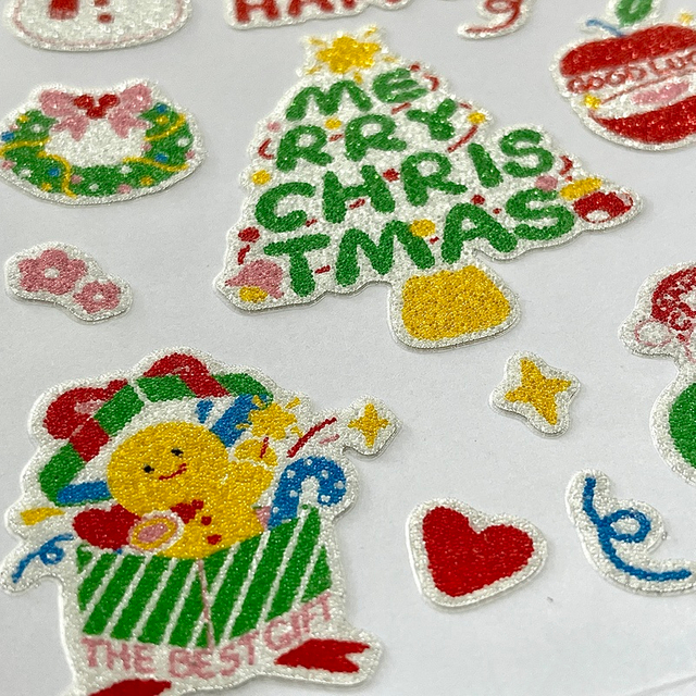 3D In-stock Customizable Chirstmas Season Caviar Stickers for DIY Handicrafts