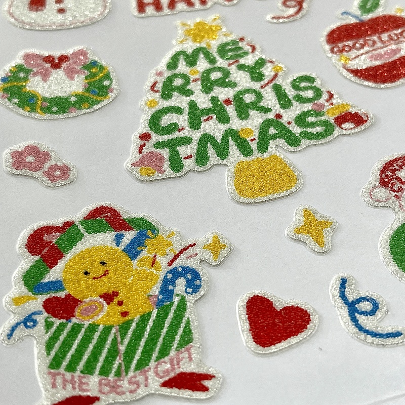 3D In-stock Customizable Chirstmas Season Caviar Stickers for DIY Handicrafts