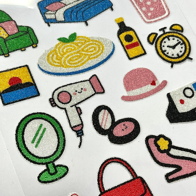 In-stock Customizable Vibrant Caviar Stickers for Journal Handicrafts