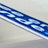 Blue And White Text-only Flock And Tatami Fabric Badge