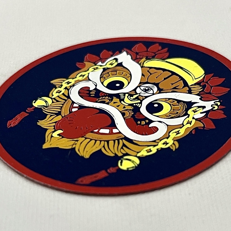3D Lion Dance Silicone Heat Transfer Patches Logo Iron-on Patches for Sportswear Teamwear Uniform Caps Bags
