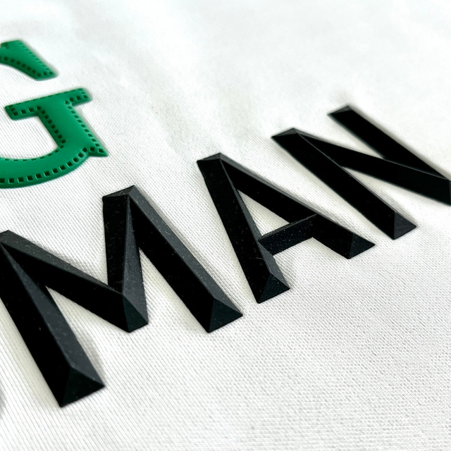 3D Custom Black Raised Letters Silicone Iron-on Patches for Garments Sweatshirt Hoodie 